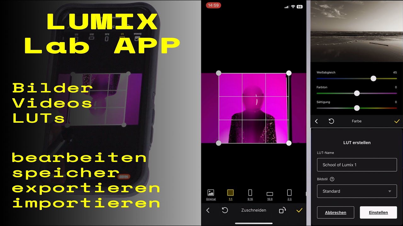 LUMIX Lap: Bearbeiten von Fotos / Videos / LUTs