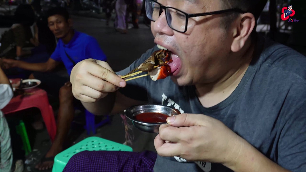 Colorful Snacks Tour at Man Pyae St, Thakata Twp, Yangon, Myanmar - Freedom of Life By Ko Omm 🤤
