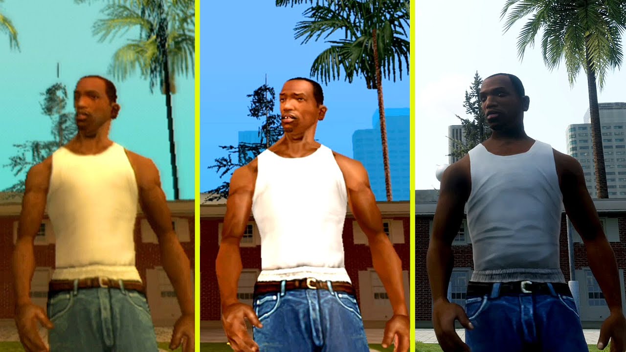 GTA San Andreas The Definitive Edition PS5  vs Xbox 360 Remaster vs PS2 Original Graphics Comparison
