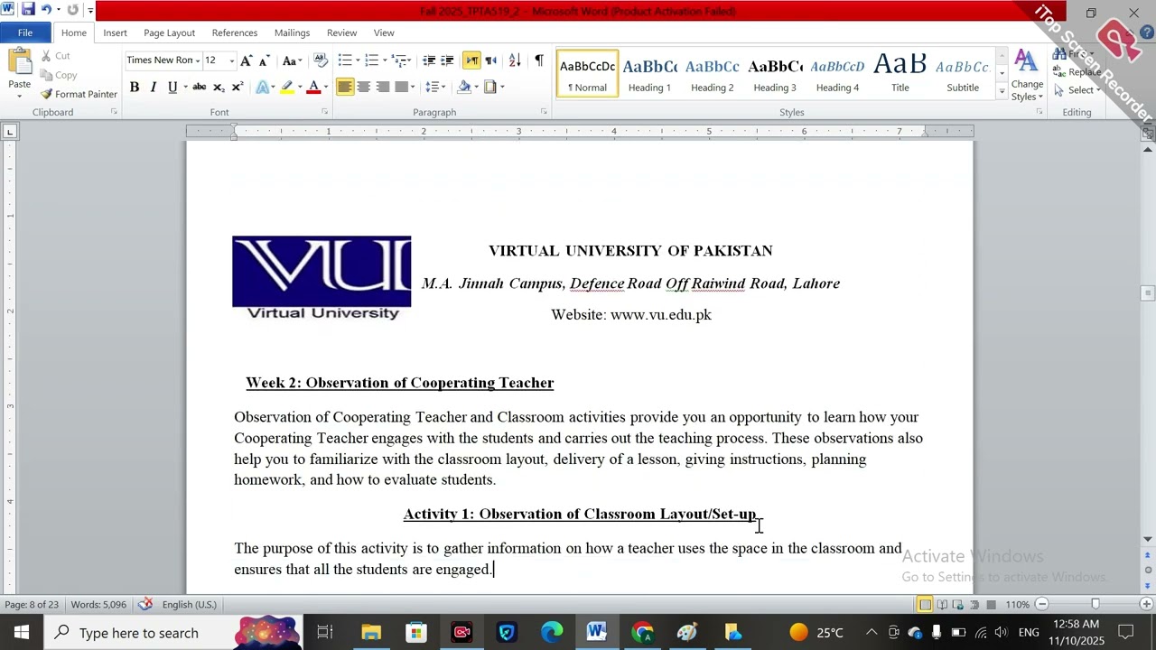 TPTA519  Assignment No 2 Solution Teaching Practice FALL 2025