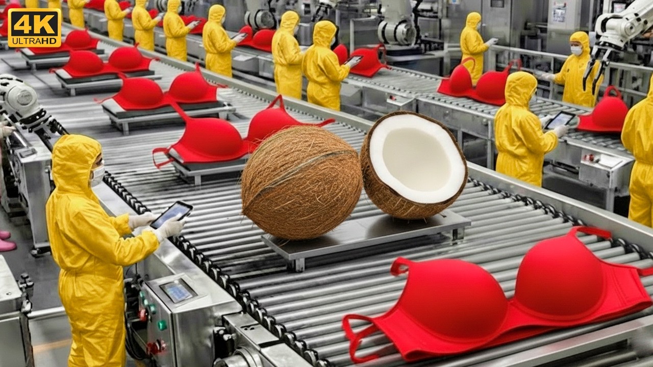 How Coconut Waste Is Turned Into Women’s Underwear – Inside a Modern Factory (Full Process)