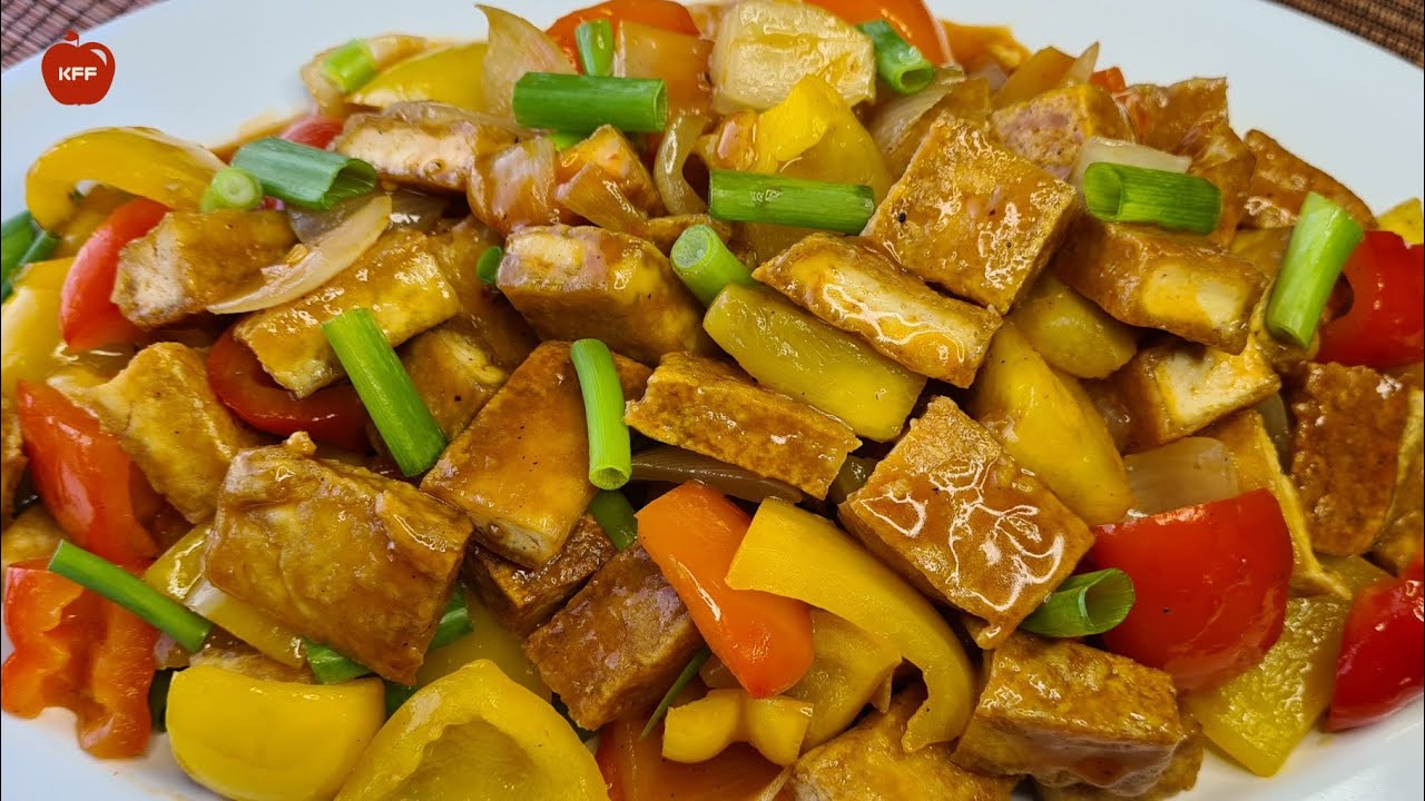 ឆាតៅគួជូផ្អែម ម្ហូបបួស || Tofu Recipe