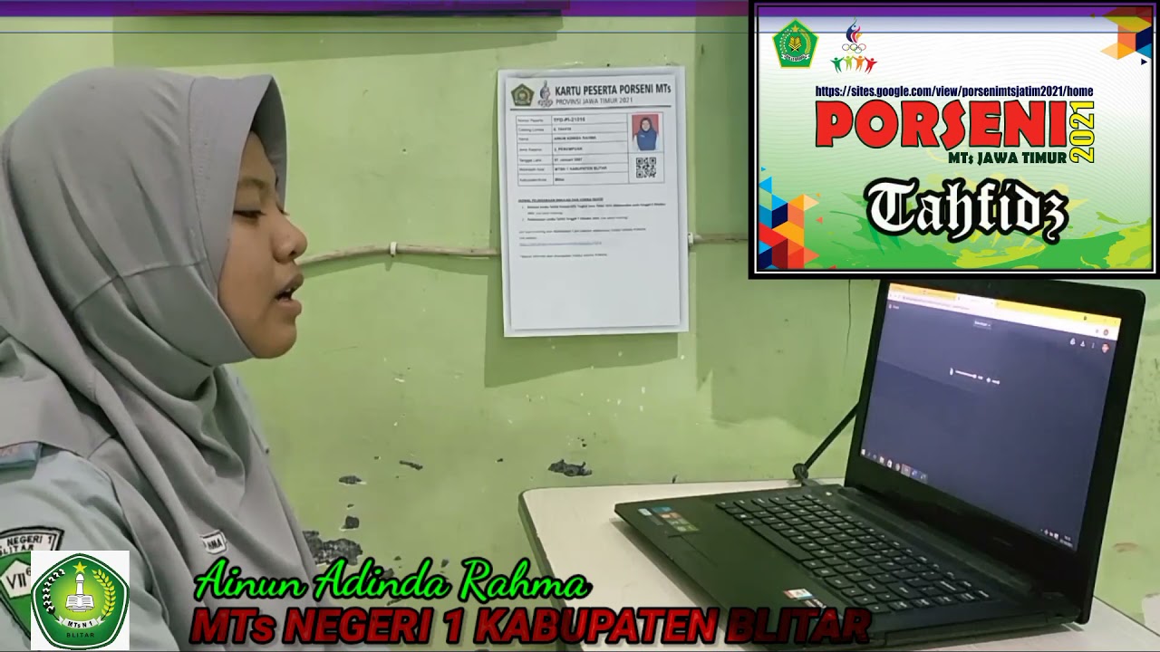 TAHFIDZ PUTRI; AINUN ADINDA RAHMA dari MTs NEGERI 1 BLITAR
