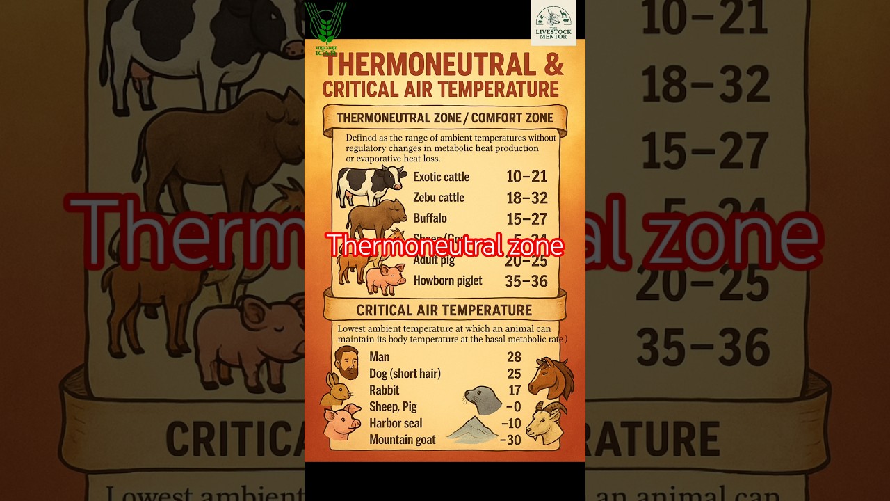 🌍Thermoneutral Zone vs Critical Air Temperature | Animal Adaptation to Climate 