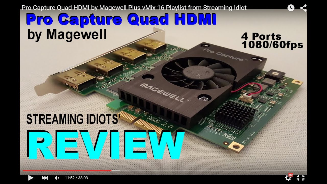 Pro Capture Quad HDMI by Magewell Plus vMix 16 Playlist from Streaming Idiots
