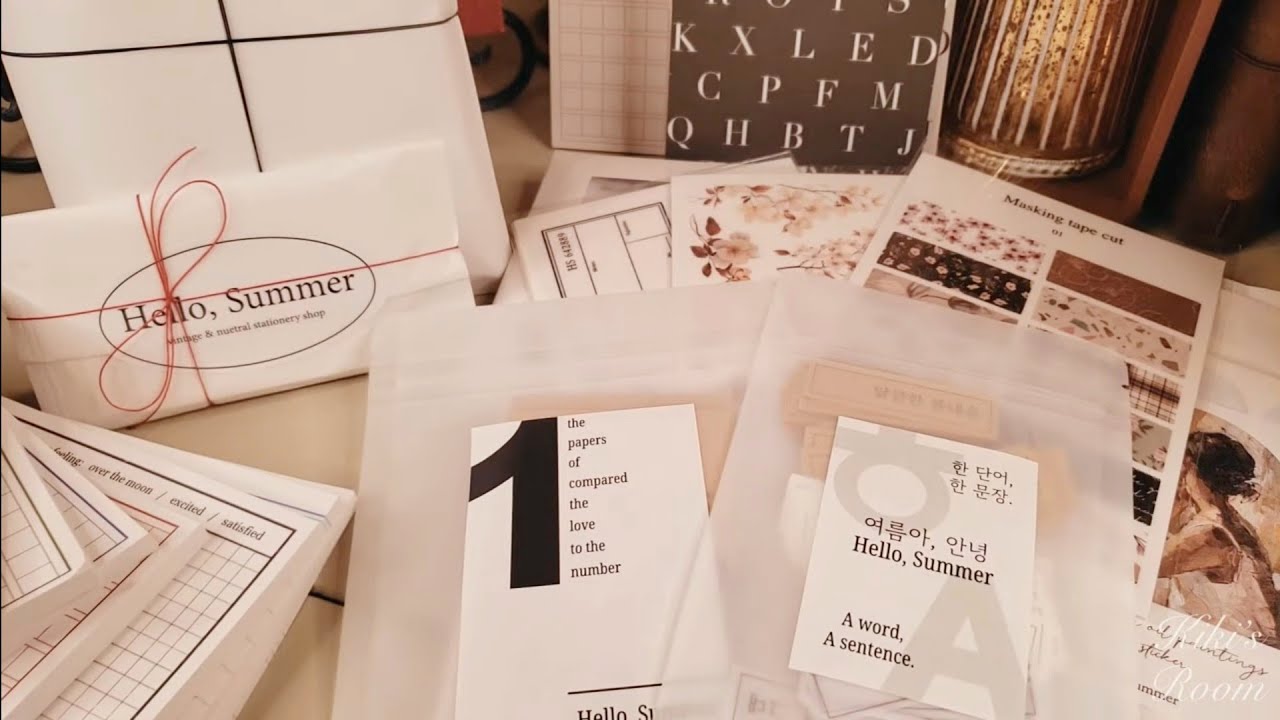 ASMR｜Unboxing новый материал для коллажа и оформление винтажного дневника🌻Hello,Summer｜Journaling