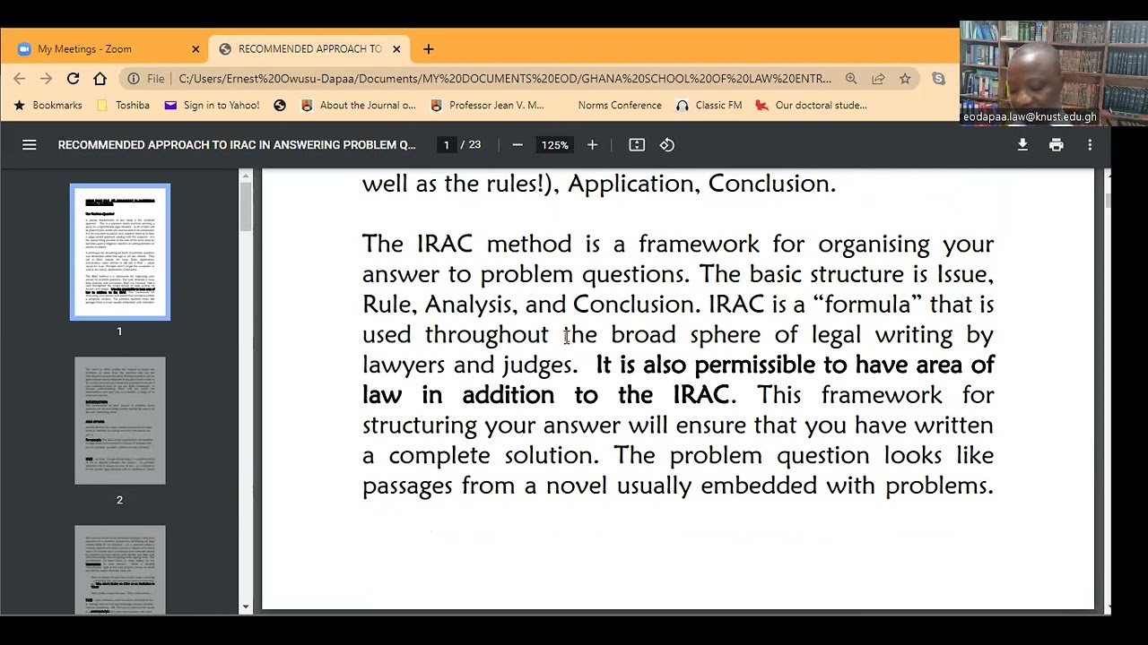 RECOMMENDED APPROACH IN USING IRAC FOR PROBLEM QUESTION-  LLB STUDENTS AND GSL ENTRANCE EXAMS 2022