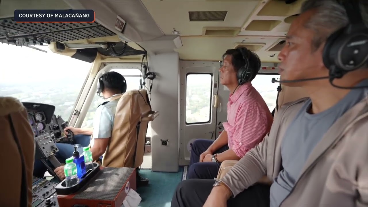 Marcos aerial inspection of Batangas and Cavite hit by #KristinePH