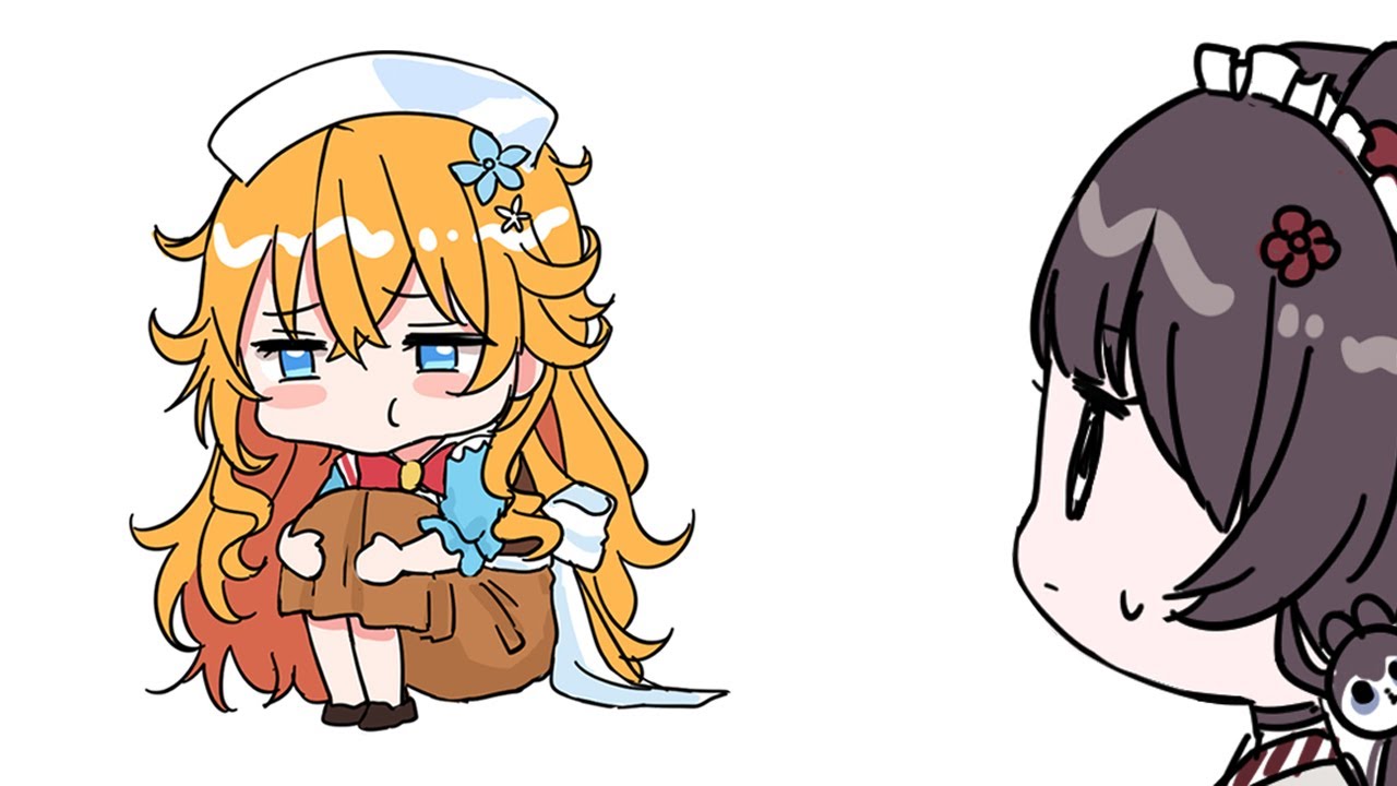 【手描き】戌亥が構ってくれなくてすねるギバラ【戌亥とこ/御伽原江良/にじさんじ切り抜き】【切り抜き漫画】