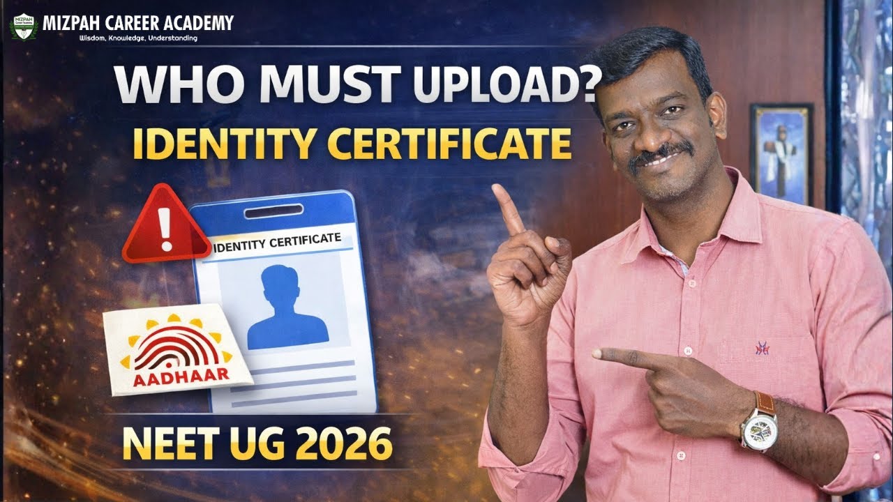Who Should Upload Identity Certificate - New Rule in NEET 2026 Photo Mismatch in Aadhar Live Capture