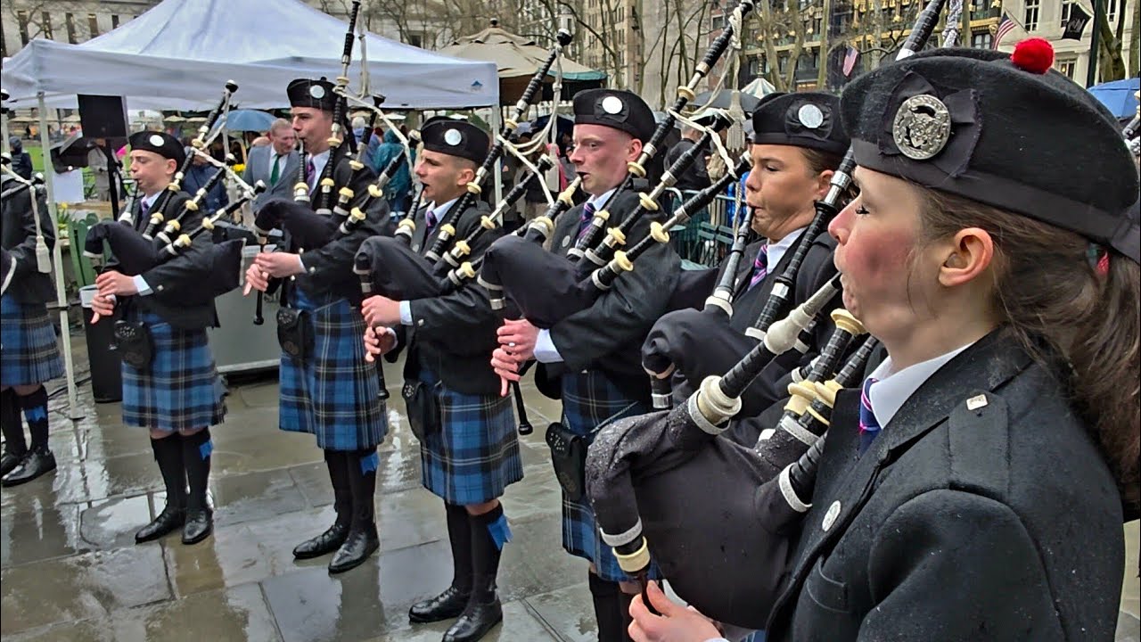 Pipes, Drums, and Songs before NYC Tartan Day Parade 2025