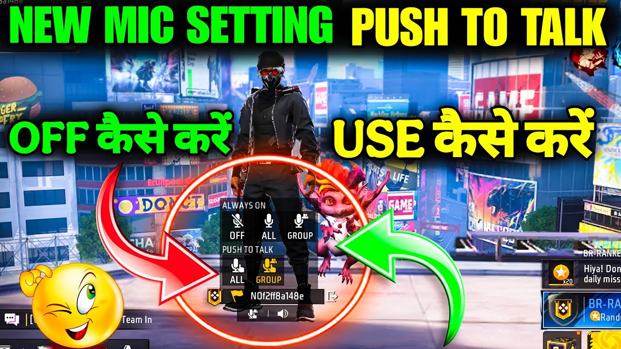 HOW TO USE NEW MIC SETTING PUSH TO TALK || PUSH TO TALK SETTING FREE FIRE || PUSH TO TALK SETTING