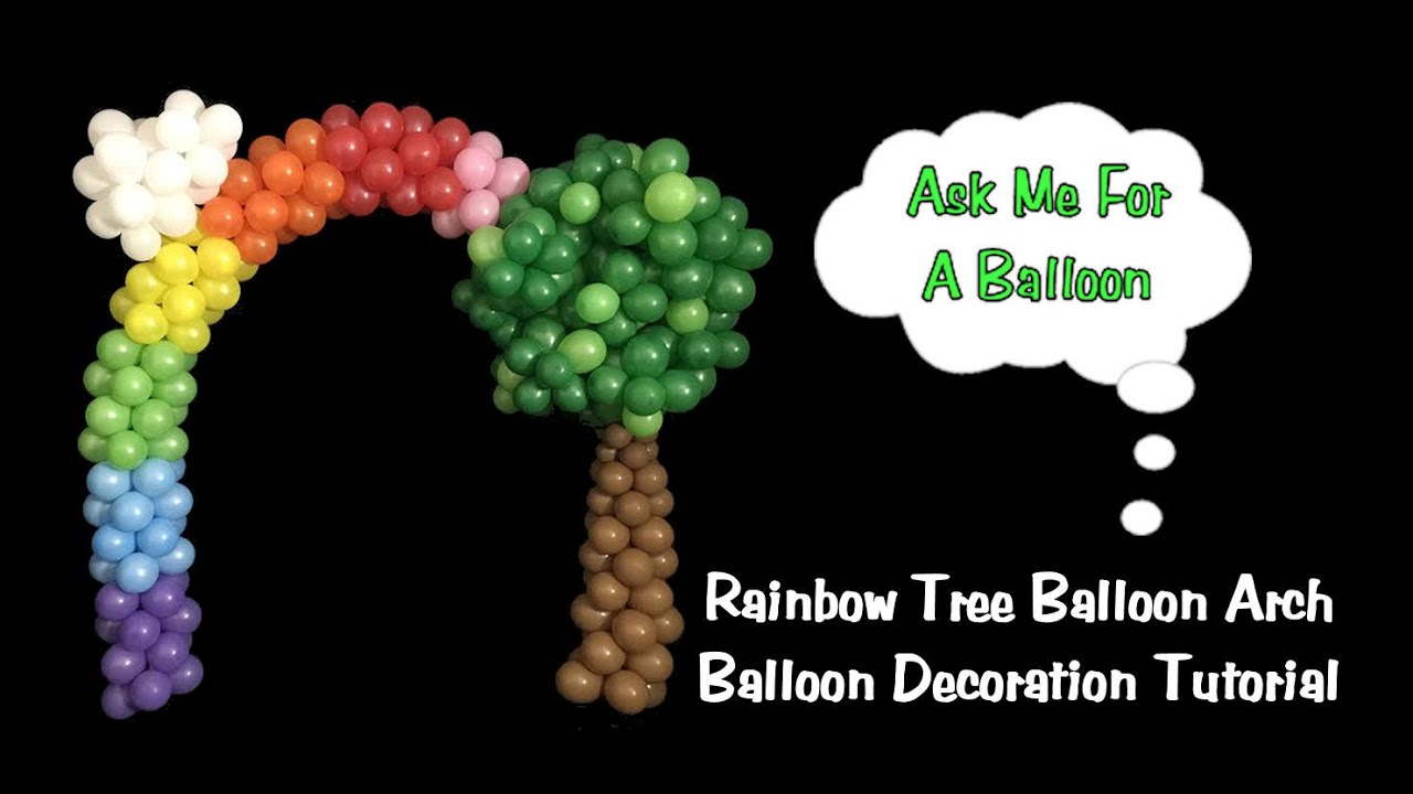 Rainbow Tree Balloon Arch - Balloon Decoration Tutorial
