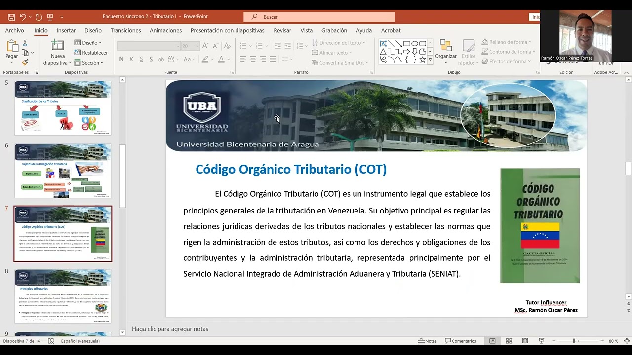Encuentro síncrono 2 - Tributario I - Prof. Ramón Oscar Pérez