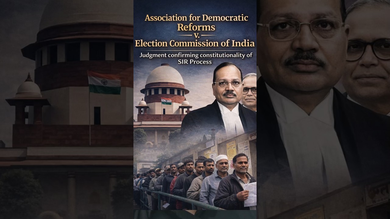 #supremecourt Upholds SIR Process | ADR v. Election Commission of India #lawschoolbasics #latest