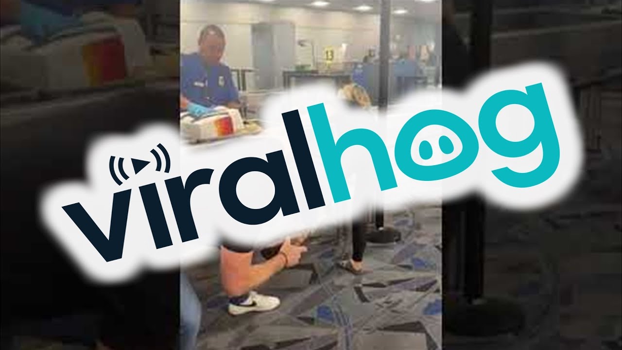 Girl Struggles with New Cowboy Boots at TSA || ViralHog