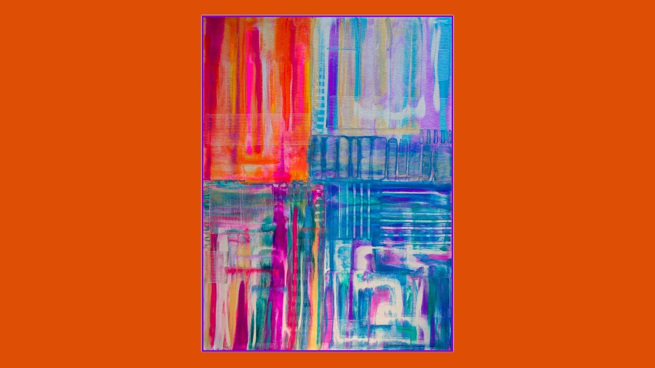 #10,264 Mark Making Fluid Acrylics Spatula Created Geometric Artwork 2.02.26 Experimental art