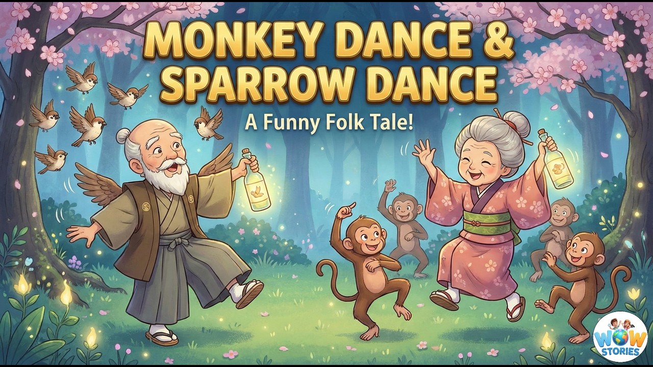 Monkey Dance & Sparrow Dance | A Funny Folk Tale for Kids 🐵🐦