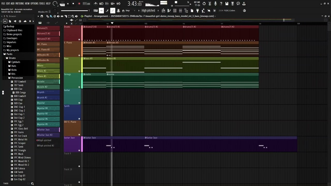 [FL Studio] Recreation of Michael Jackson's 'Beautiful Girl'