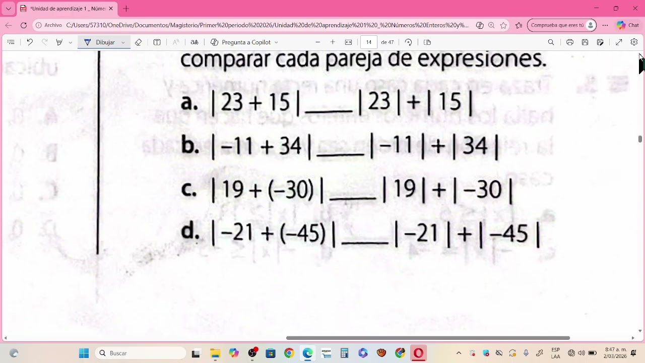 Explicación taller pág. 14 UA1 Números Enteros