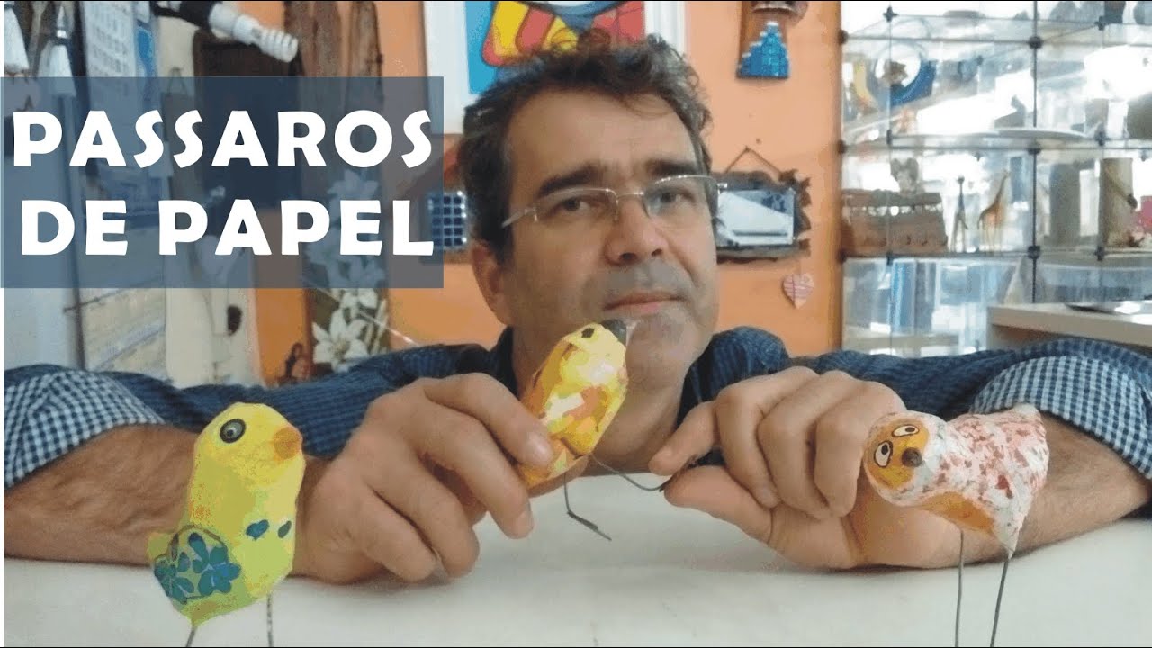 Como Fazer Passarinho de papel estilizado sem pintura | Mosaico de papel