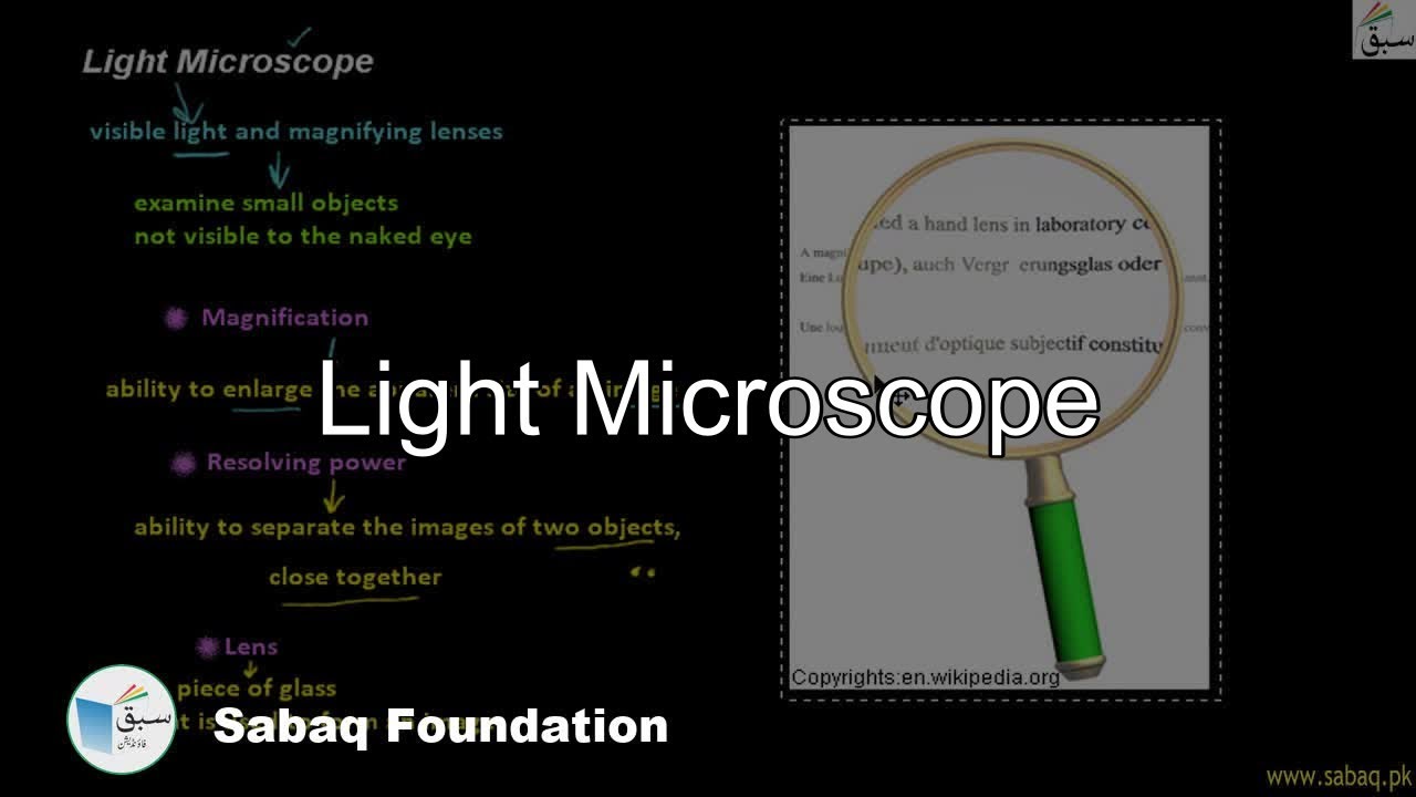 Light Microscope, Biology Lecture | Sabaq.pk