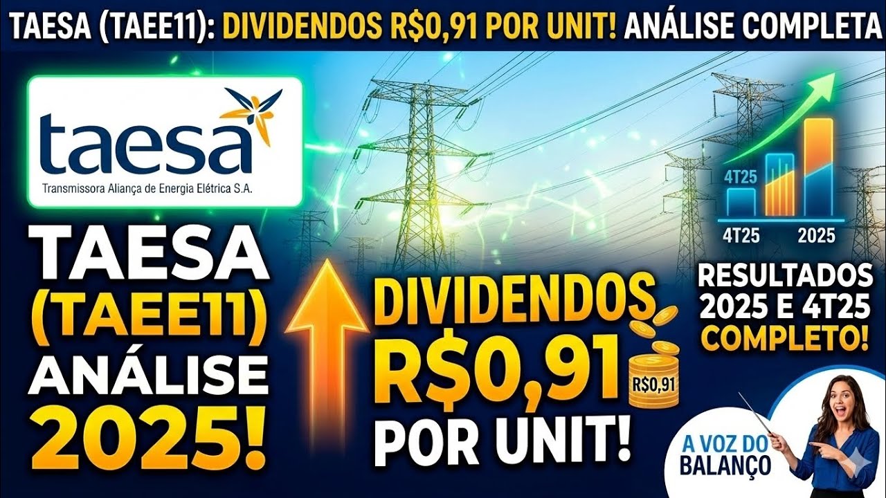 TAESA (TAEE11) | Resultados 4T25 e 2025 | Proventos de R$ 0,91 por Unit e Valuation Atualizado