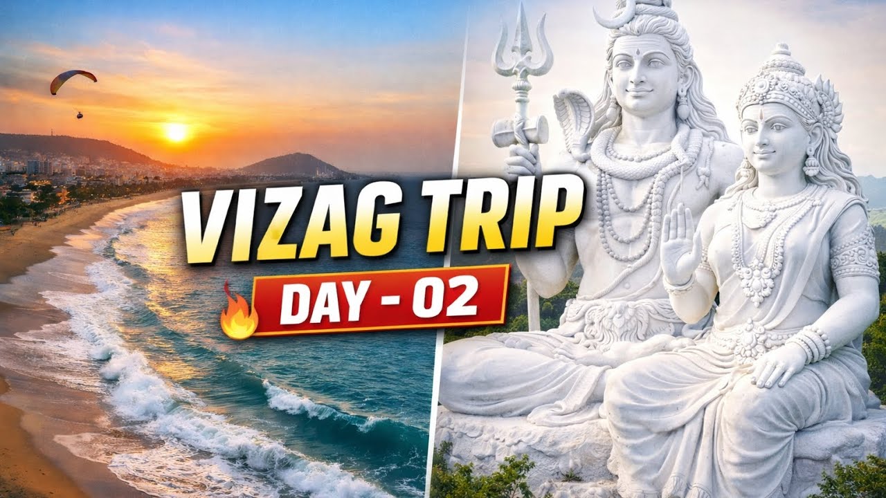 Vizag Trip Day 02 ❤️ | Kailasagiri Shiva Parvathi& Beach Views | Vizag Vlog Telugu#travel#vlog#vizag