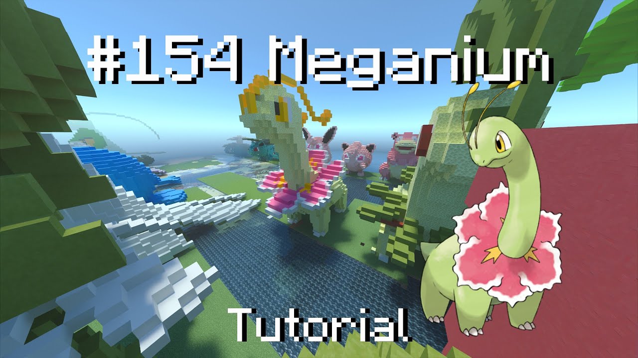 How to build a Pok&eacute;mon Meganium statue in Minecraft (Tutorial)
