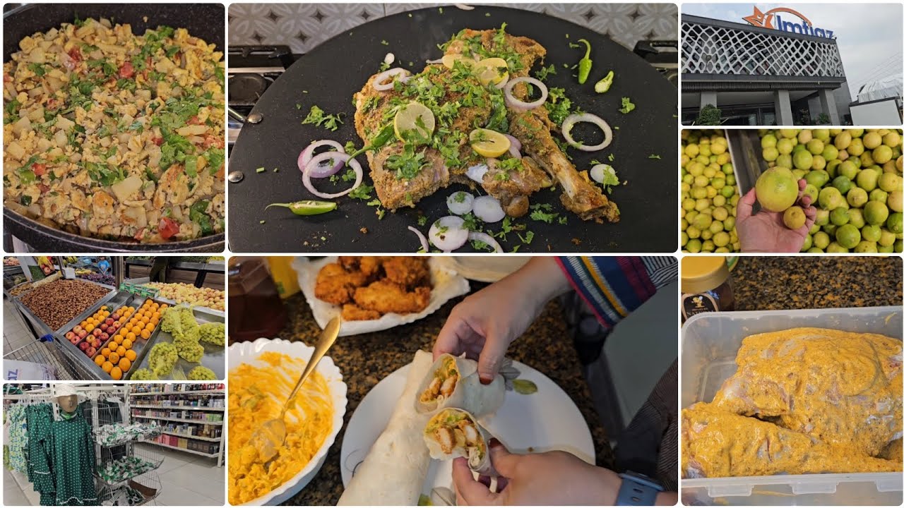 Aloo Andy ka salan! Zabardast mutton leg roast! Easy quick chicken wraps! Imtaz mega se shopping 🛍! 