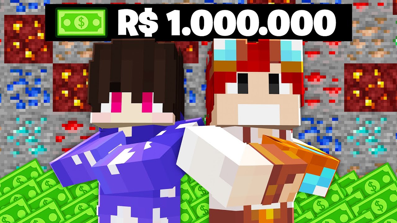 FICAMOS RICOS APENAS MINEIRANDO NO MINECRAFT *novo*