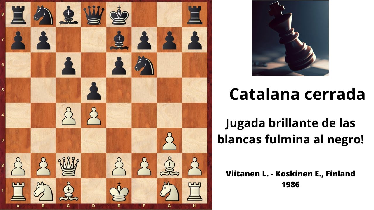 Catalana cerrada el blanco fulmina con jugada brillante al negro!