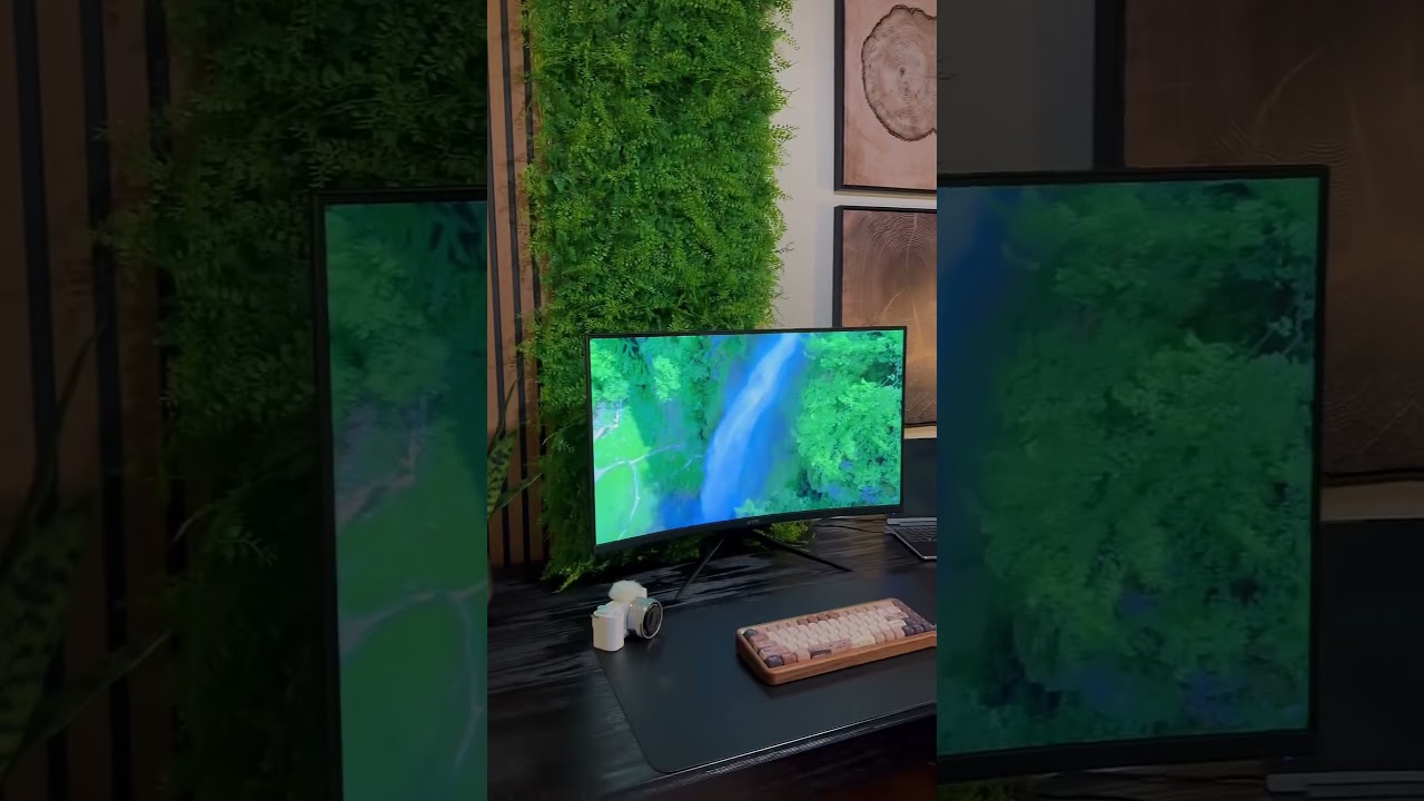 Earthy desk setup 