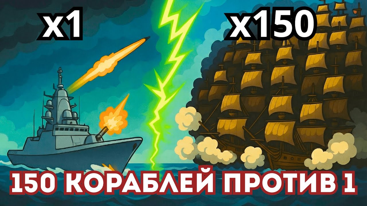 ЧТО ЕСЛИ ОДИН СОВРЕМЕННЫЙ ЭСМИНЕЦ сразится с Королевским флотом Великобритании 19 века?