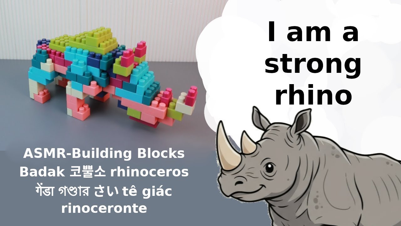 ASMR Building Rhinoceros | Satisfying Block Art by Adekun MotionCraft