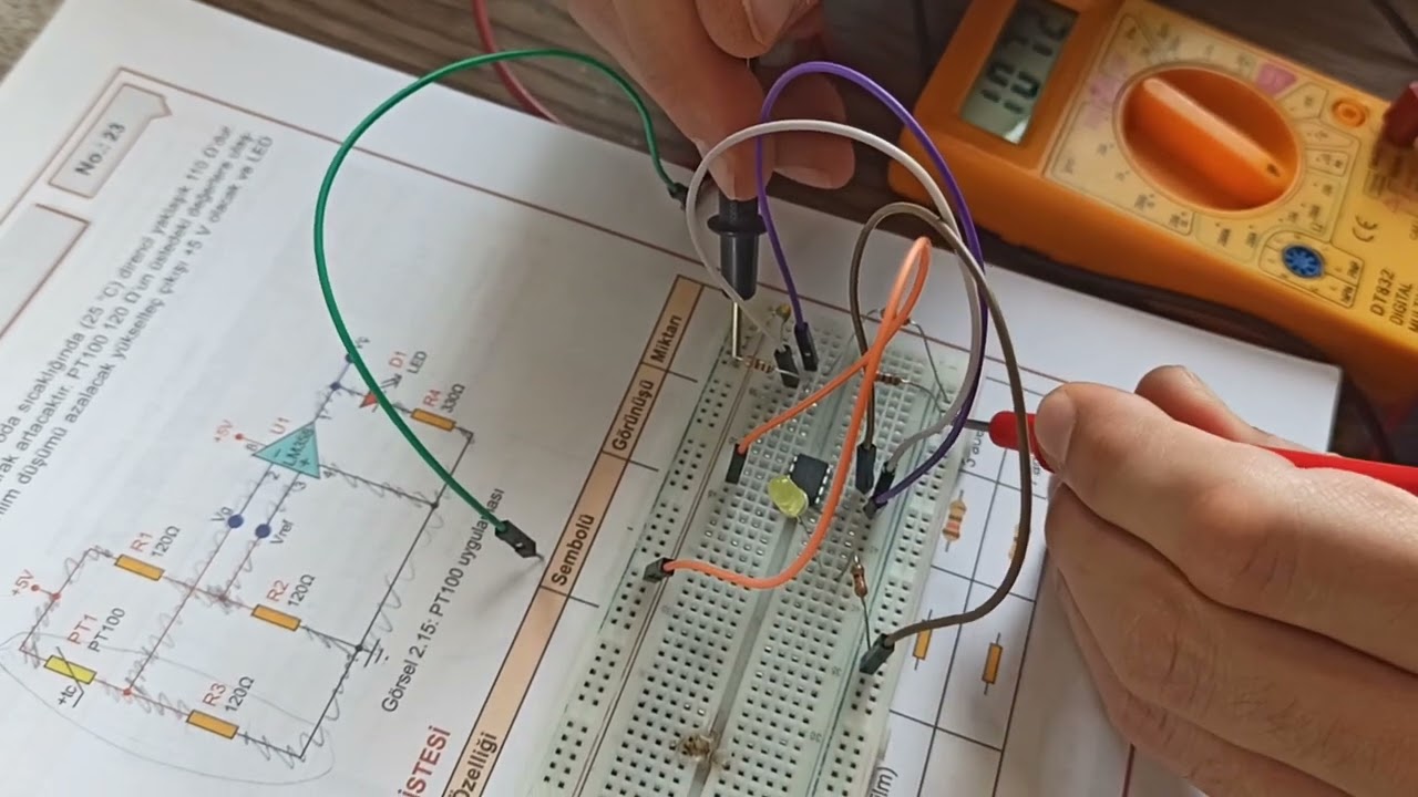 23- PT100 ile LM358 OPAMP karşılaştırıcı olarak çalışması uygulaması