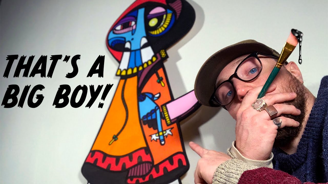 I Made My First Wood Cutout Painting! Grim Reaper Street Art Acrylic Painting