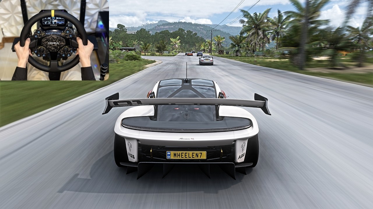 671HP Porsche Mission R 2022 |Racing The Goliath Forza horizon 5 |Steering Wheel Gameplay
