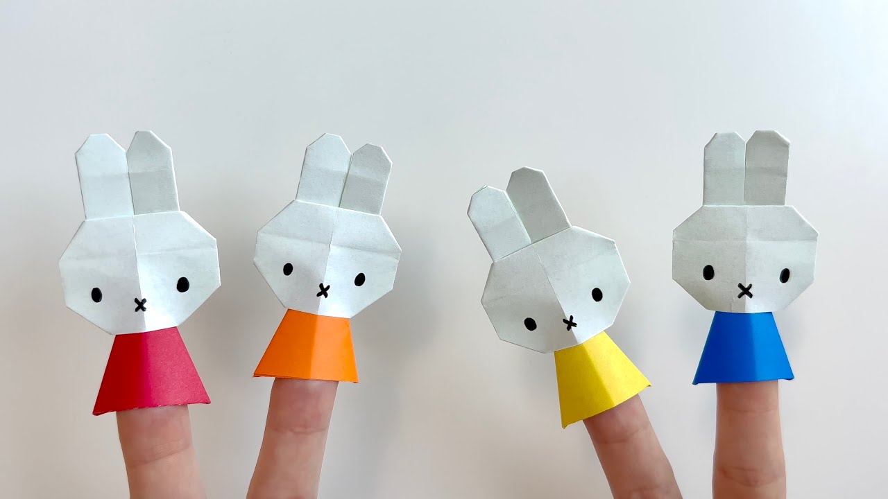 토끼 손가락인형 쉬운 종이접기🐰 미피 캐릭터 색종이접기