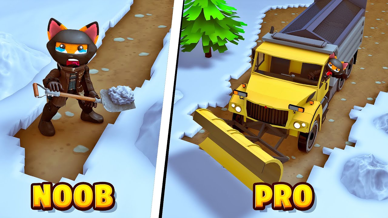 WER schiebt SCHNELLER den SCHNEE Weg?! NOOB vs PRO - Roblox [Deutsch/HD]
