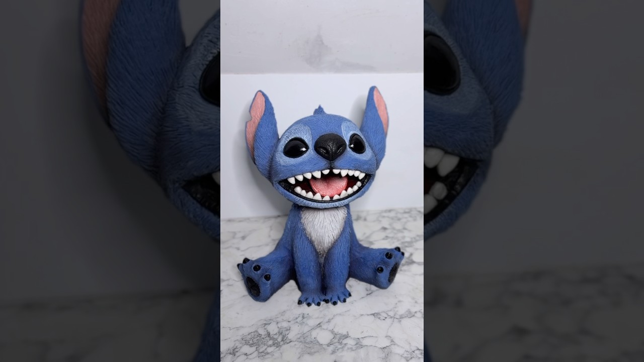 Making a hyper realistic Stitch CAKE 🍰 #cake #liloandstitch #disney #cakedecorating #stitch