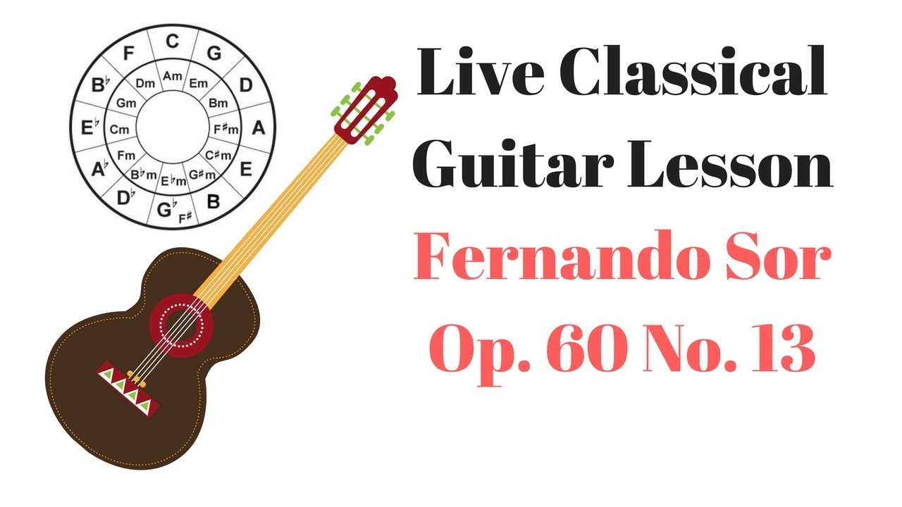 Live Classical Guitar Lesson - Fernando Sor's Op. 60 Etude No. 13 Tutorial