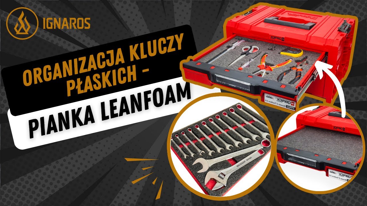 Wycinam wkład na zestaw kluczy z pianki Leanfoam | Qbrick Pro Drawer System