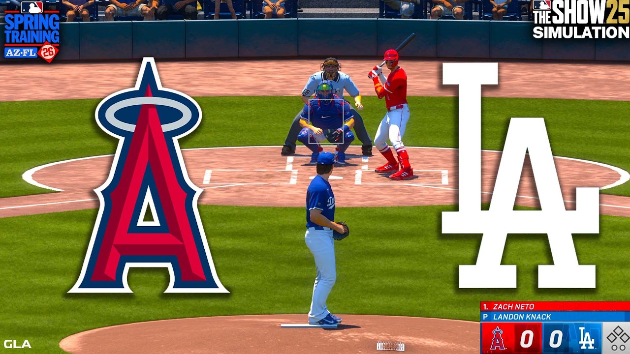 Dodgers vs. Angels Simulation | Spring Training 3/1/2026 | Updated Rosters MLB The Show 25 PS5