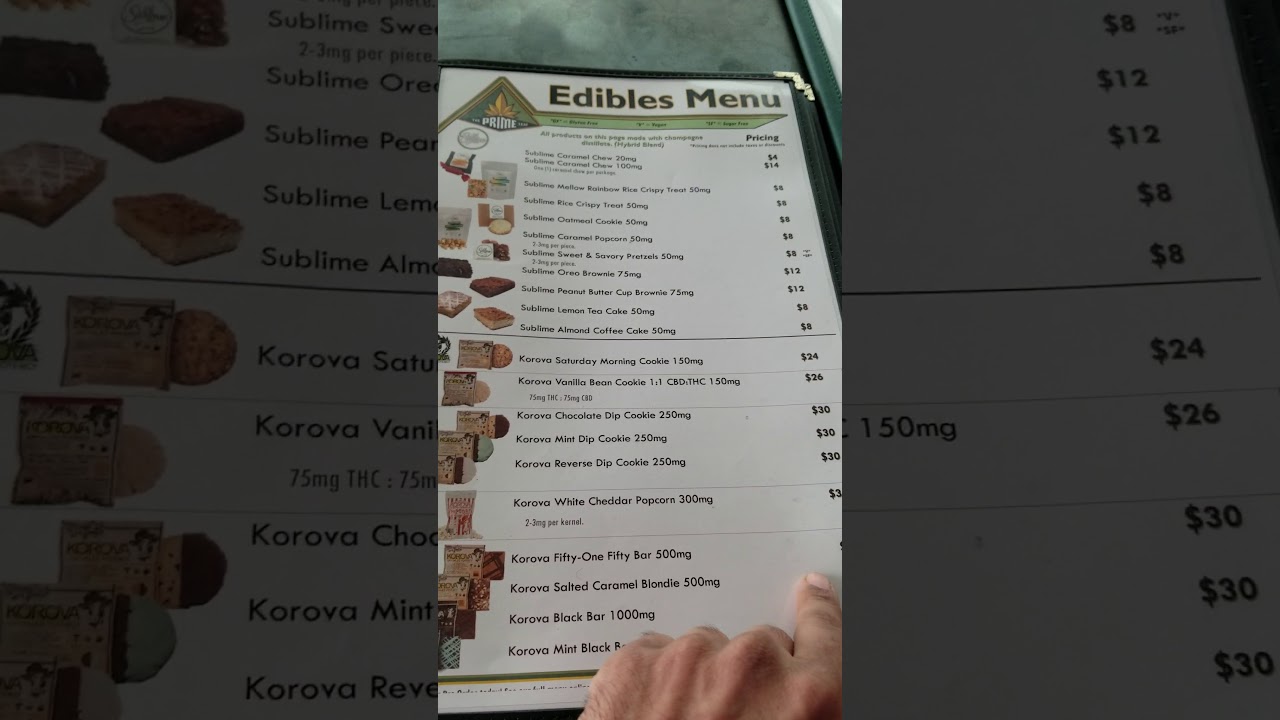 Incase you've never seen a weed menu at a dispensary