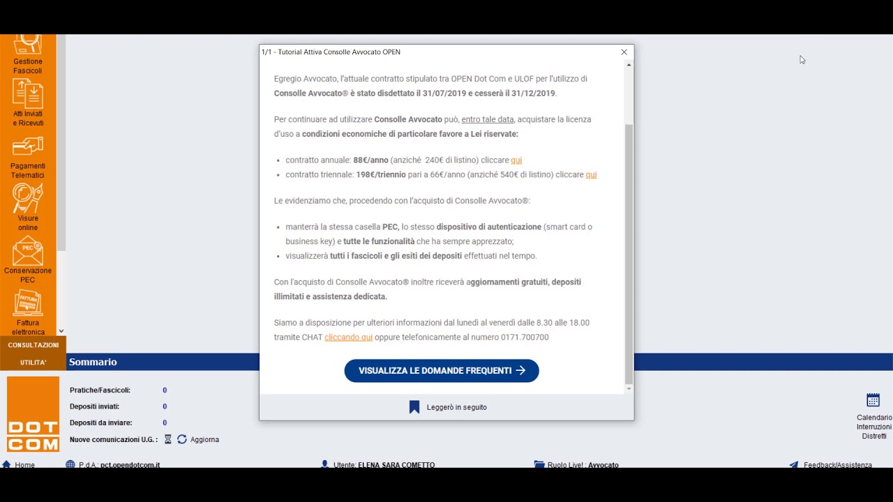Tutorial - Avvocati ULOF: come acquistare Consolle Avvocato