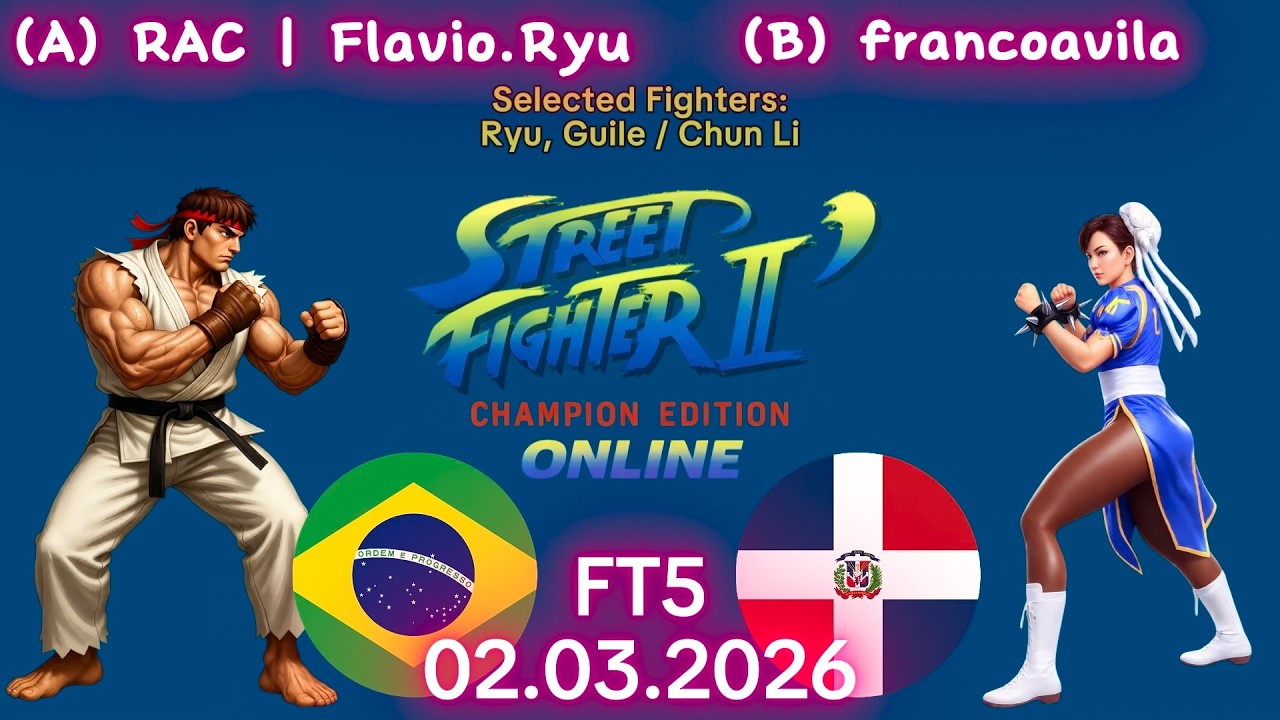 RAC | Flavio.Ryu VS. francoavila - ONLINE MATCH! - Street Fighter II' C. E. - FT5 - 02.03.2026