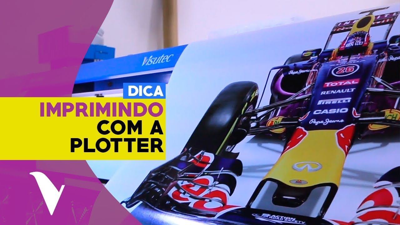 Imprimindo Com a Plotter Digital MV1800 Eco Solvente Cabe&ccedil;a DX7 da VISUTEC