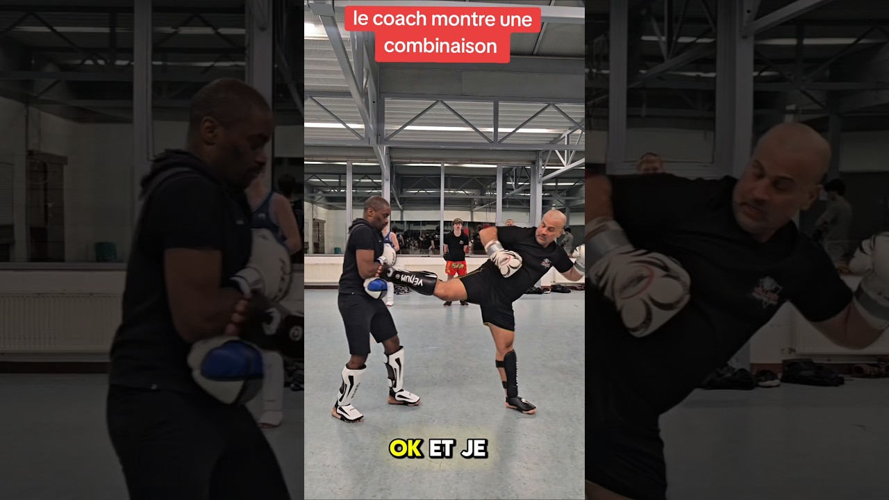 Boxe : le coach montre une combinaison 