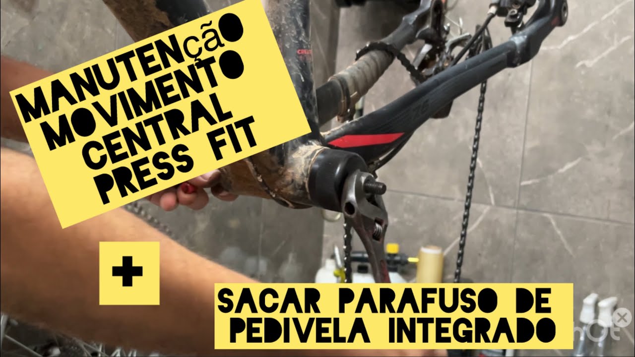 Tutorial: Manutenção movimento central press fit, como sacar parafuso de Pedivela integrado  